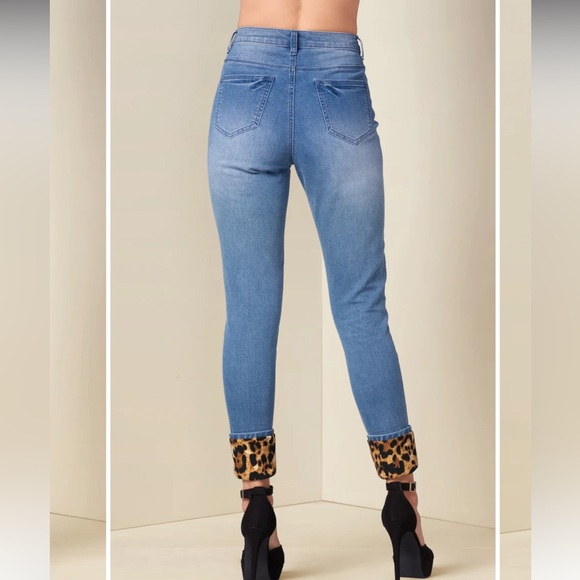 Venus Leopard Cuffed Jeans Size 8 - Picture 5 of 11